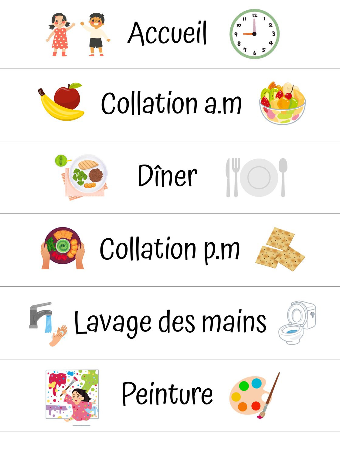 Étiquettes de routine