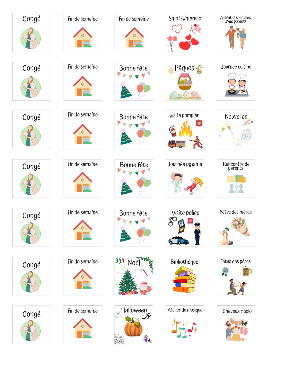 Cartes journées spéciales