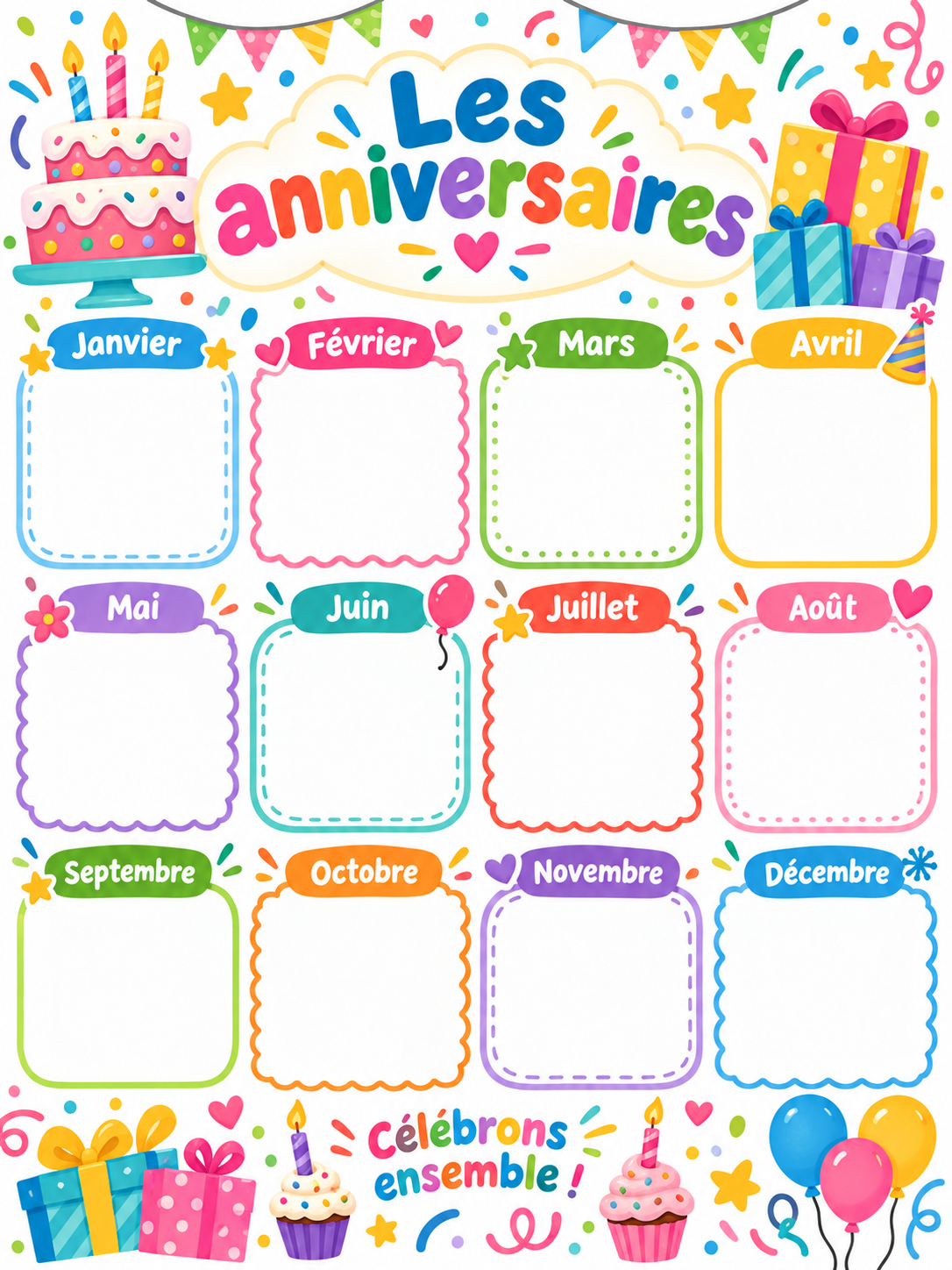 Tableau d'anniversaires